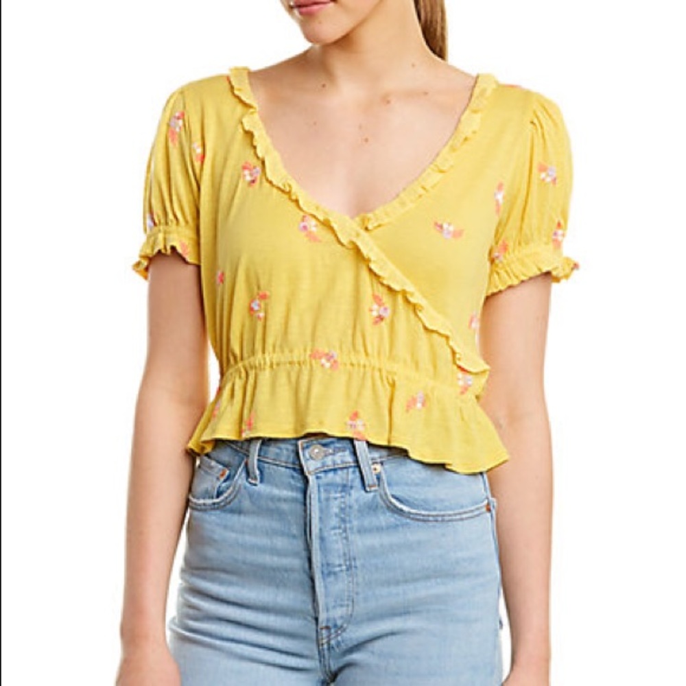 Free People Sun Drop Cropped Blouse